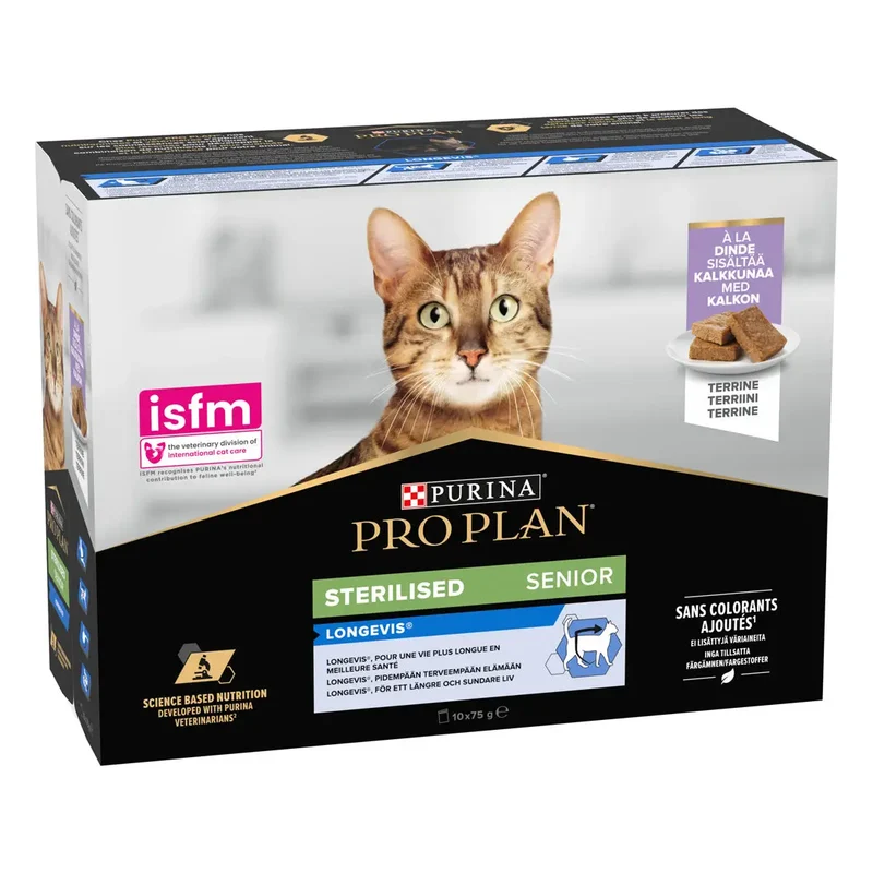 Pro Plan Cat Sobre Sterilised 7+ Pavo Pack 10X85 g