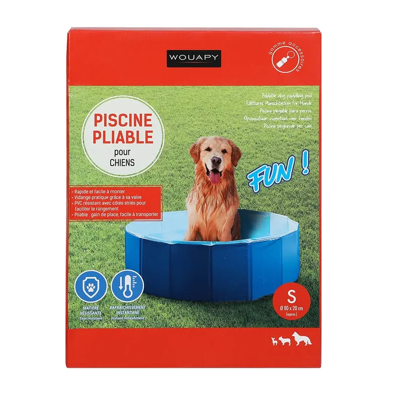 Piscina Plegable para Perros 120 cm Bañera Antideslizante Portátil Wouapy