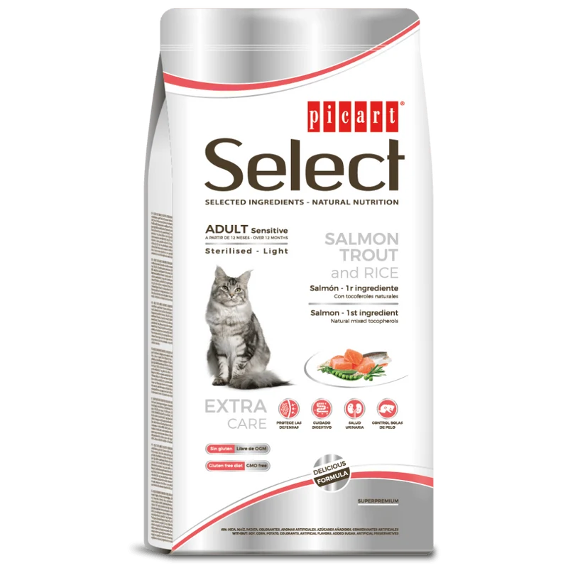 Picart Select Sterilized Light Sensitive Salmón Pienso para Gatos