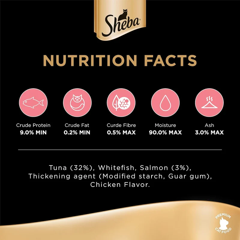 Sheba Flaked Tuna Topped With Salmon In Can Wet Cat Food 5+1 FREE 6X85G