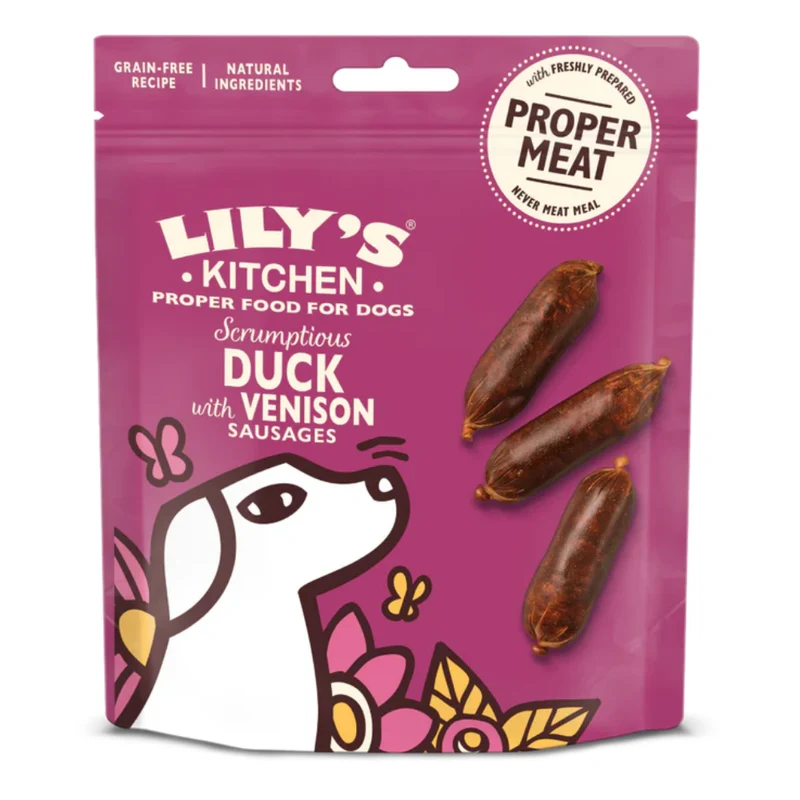 Lily's Kitchen Scrumptious Duck & Venison Sausages Dog Treats 70G