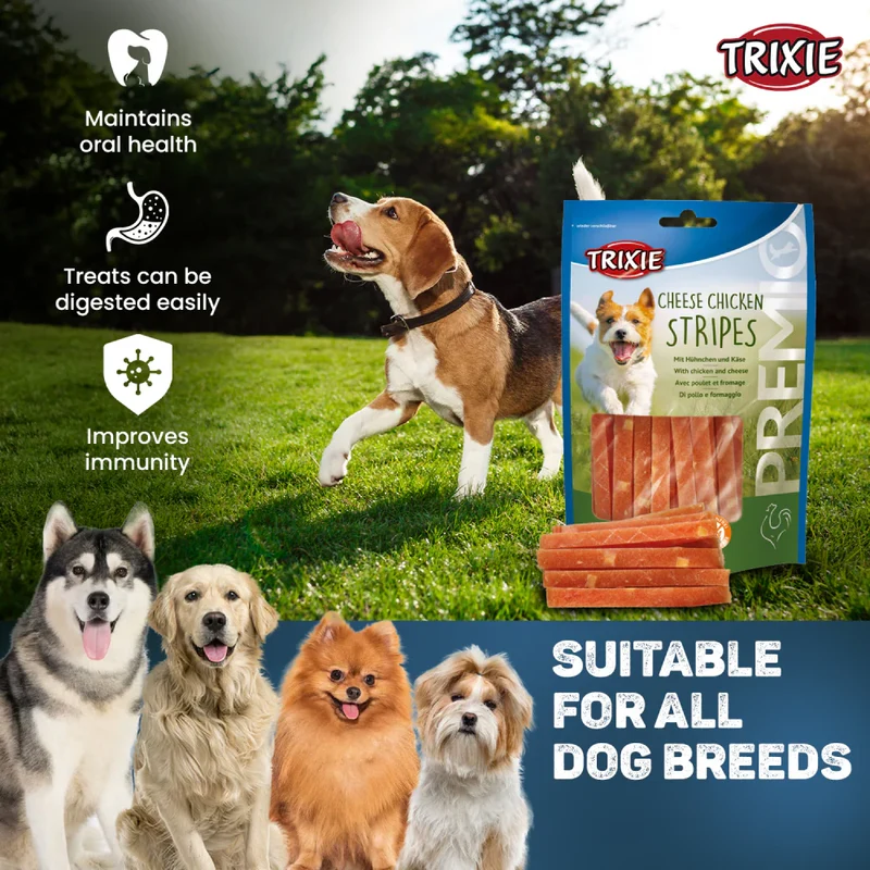 Trixie Premio Cheese Chicken Stripes Dog Chew Treats 100G