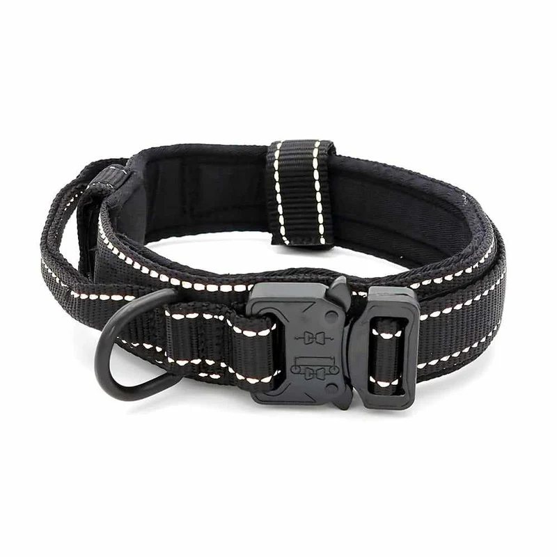 Taktisches Hundehalsband mit Griff und Reflektionsnähten