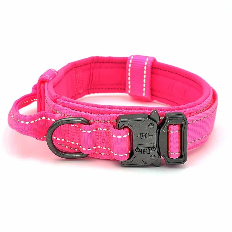 Taktisches Hundehalsband mit Griff und Reflektionsnähten
