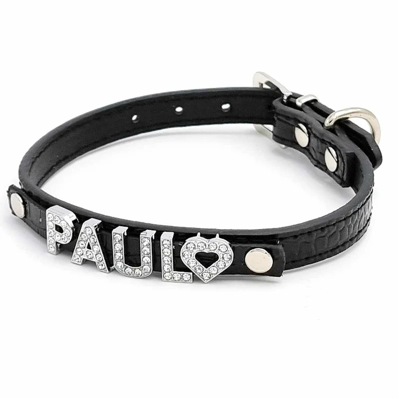 Cooles Kroko Hundehalsband personalizado con Glitzersteinen + Símbolo