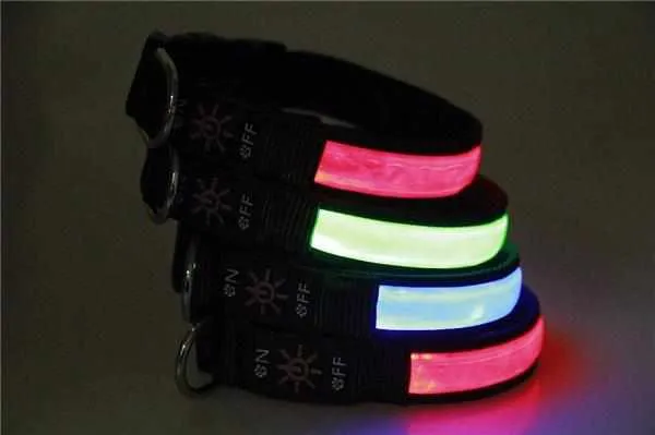 Correa para perros LED, estable de nailon con conexión USB
