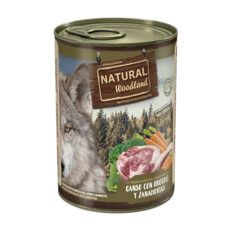 Natural Woodland Ganso, Brócoli y Zanahoria para Perros — Pienso Natural