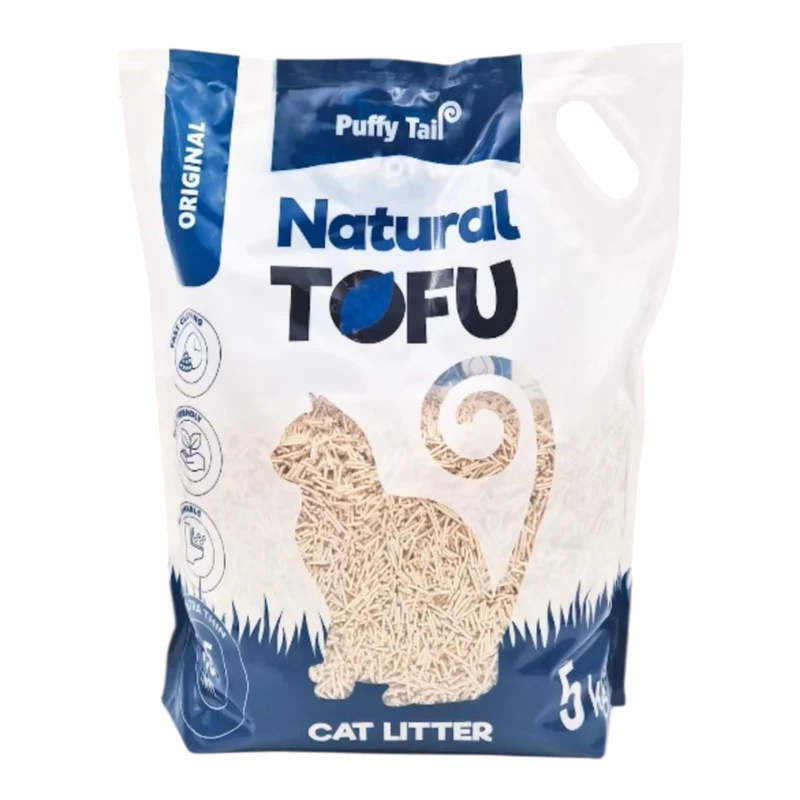Puffy Tail Natural Tofu Arena Vegetal para Gatos — 5kg
