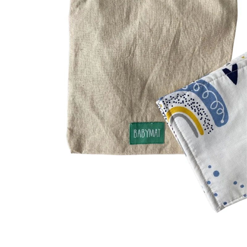 Babymat Lot de 6 Lingettes en Tissu - Happiness Bleu