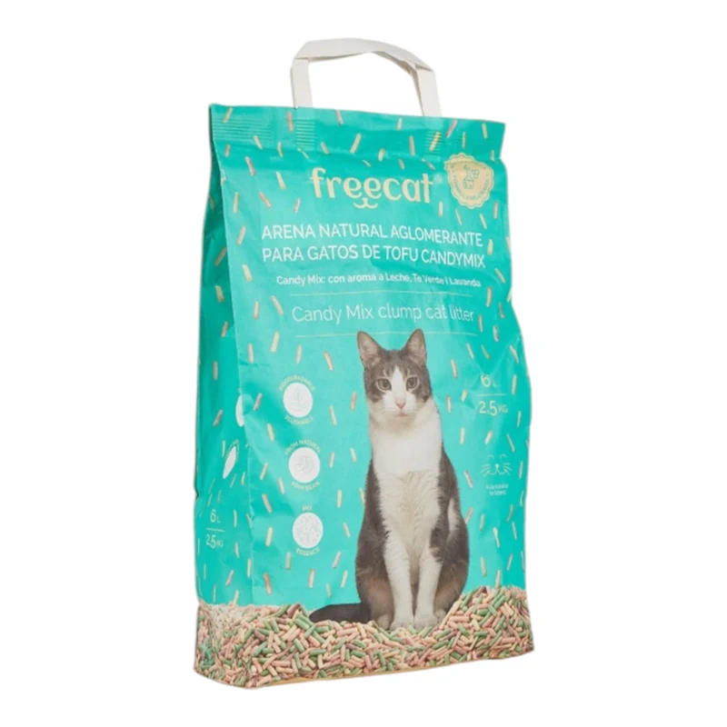 Arena de Soja Freecat CandyMix 12 L (6 kg) – Aglomerante Natural Biodegradable para Gatos