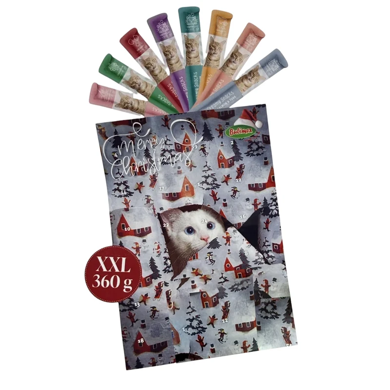 Calendario de Adviento XXL para gatos Bubi Creamy — 24 snacks cremosos para lamer