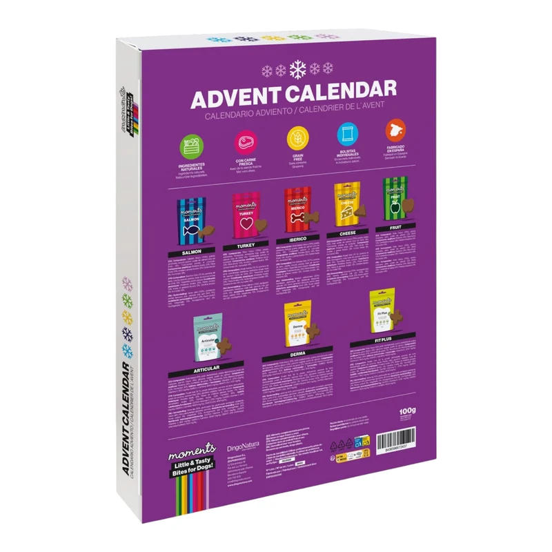 Calendario de Adviento para perros Moments — 24 snacks naturales sin cereales