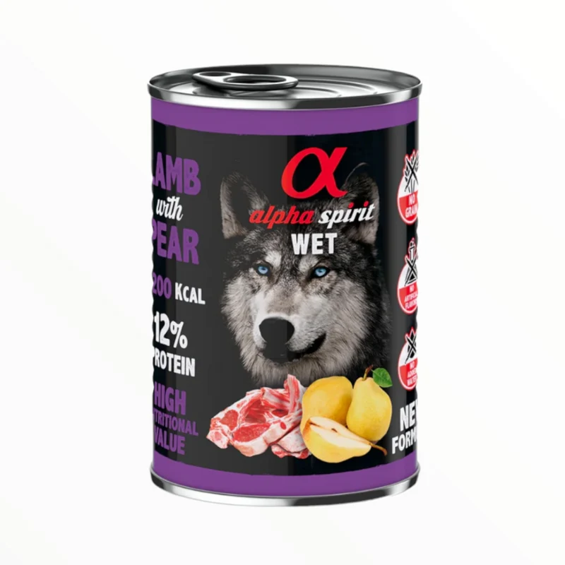Alpha Spirit Comida Húmeda Cordero y Pera para Perros — Real Food