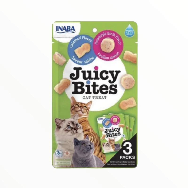 Juicy Bites Calamar y Caldo Casero para Gatos