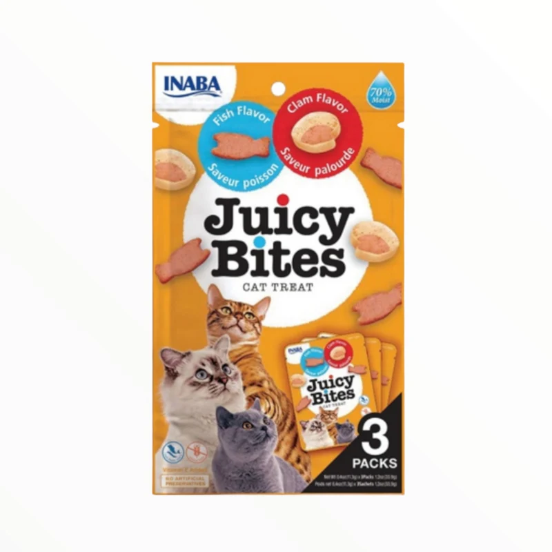 Juicy Bites Pescado y Almeja para Gatos