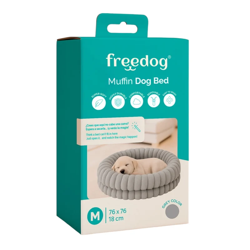 Cuna Muffin para Perros y Gatos — Cama Suave con Bordes Elevados
