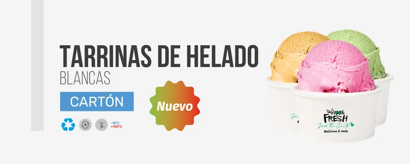 Tarrina Helado Blanca 120ml (4oz)