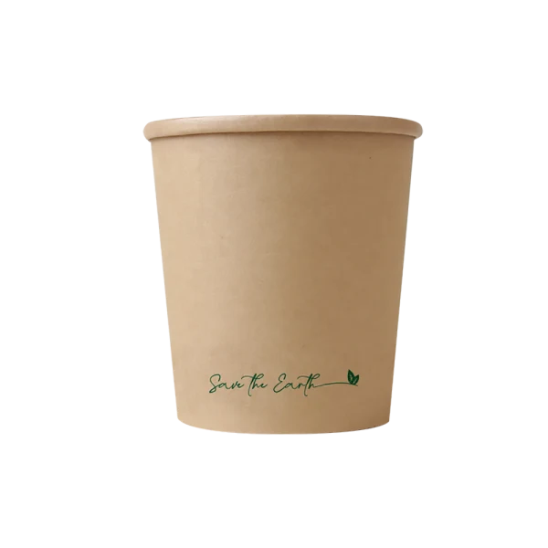 Envase redondo 16 oz Kraft 500 ml con tapa PP (Combo)