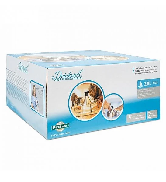 Drinkwell 360 Stainless Steel Water Fountain for Dogs & Cats 3.8L