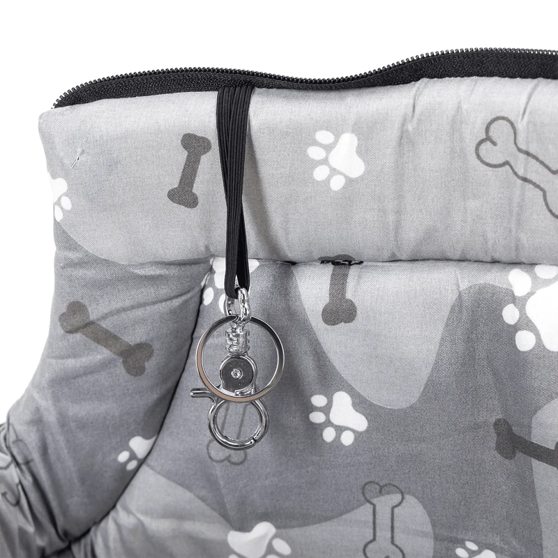 Bolso transportín estampado para mascotas – Gris