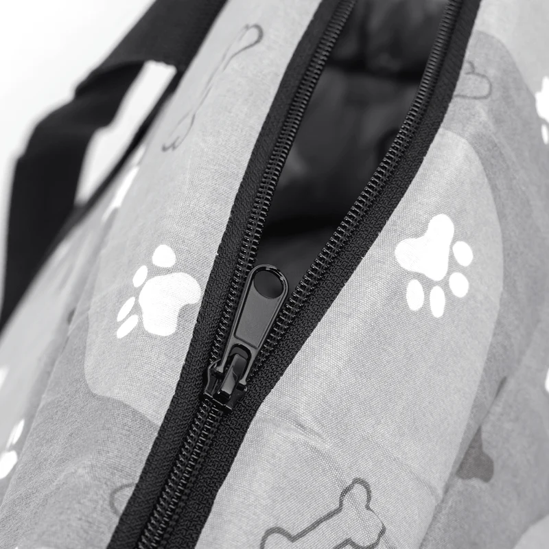 Bolso transportín estampado para mascotas – Gris
