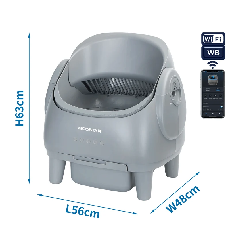 Arenero inteligente automático SL05 con App – Gris oscuro