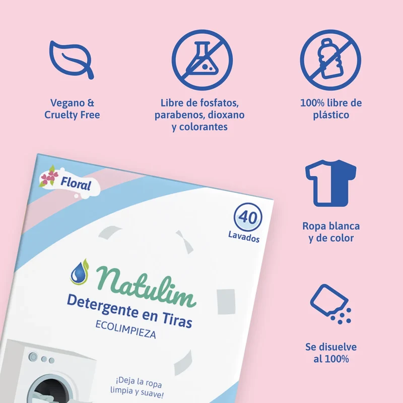 Eco-Tiras de Detergente 40 lavados