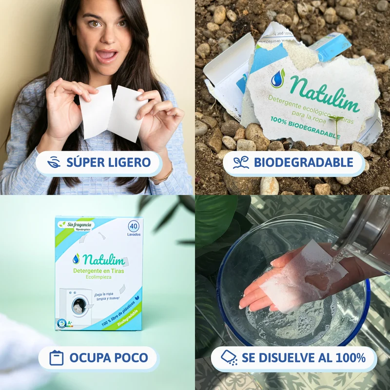 Eco-Tiras de Detergente 40 lavados