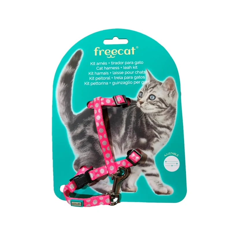 Kit Arnés + Correa Para Gatos 10mmx22/32 cm 10mmx120 cm Freedog