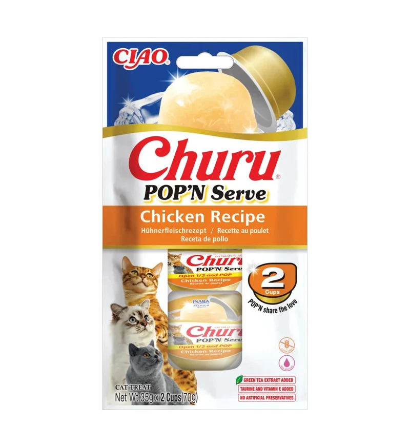 Churu Pop'N Serve Pollo Snack para Gatos