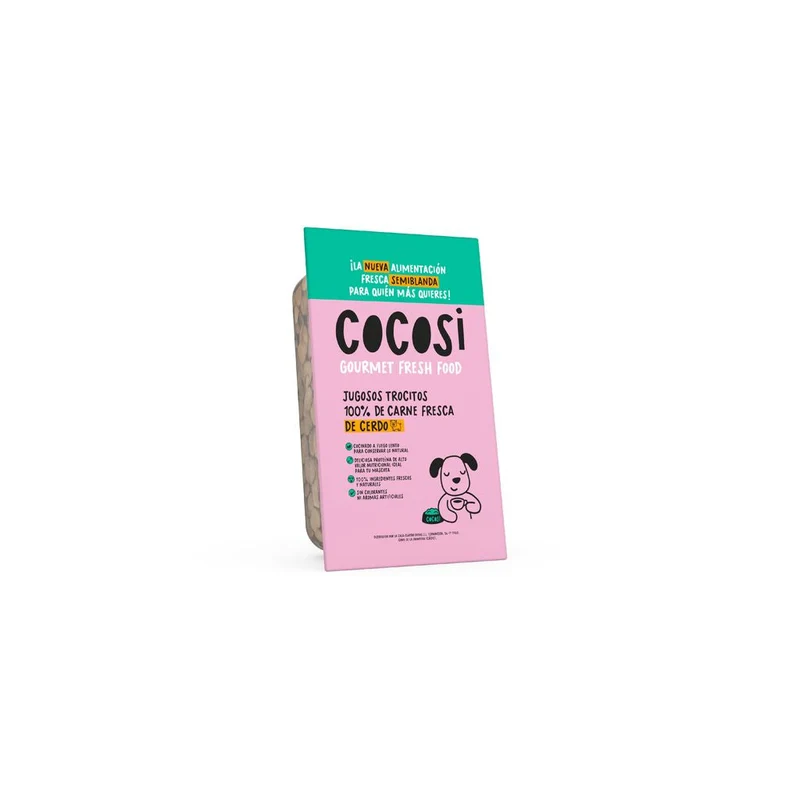 Cocosi Trocitos con Carne 100% Fresca de Cerdo Comida Semihúmeda para Perros