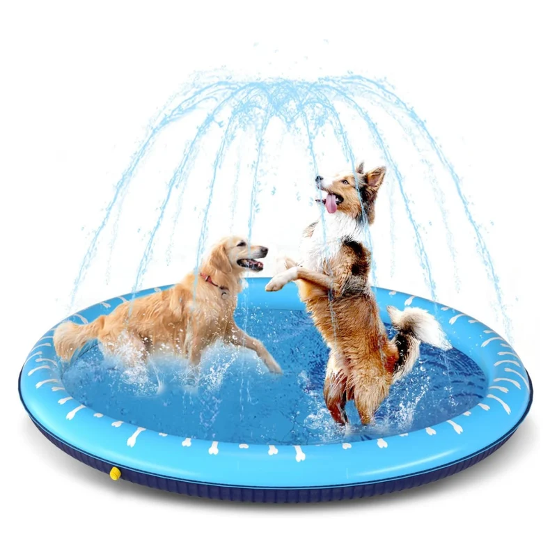 Piscina para perros grandes plegable con chorros de agua · Antideslizante Nobleza