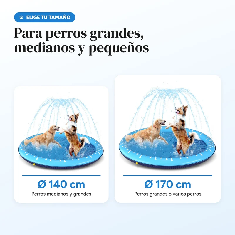 Piscina para perros grandes plegable con chorros de agua · Antideslizante Nobleza