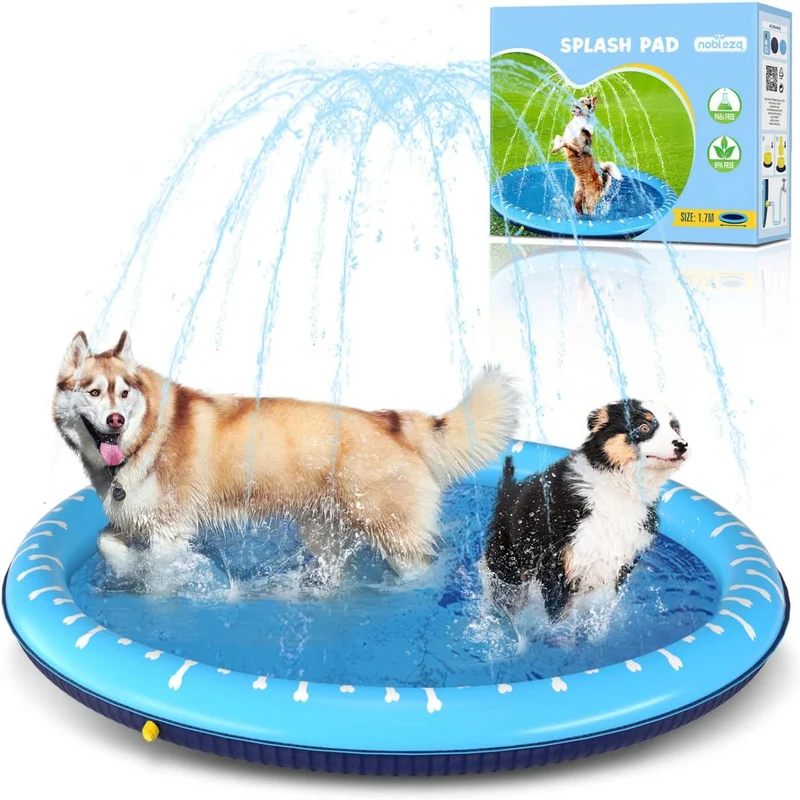 Piscina para perros grandes plegable con chorros de agua · Antideslizante Nobleza