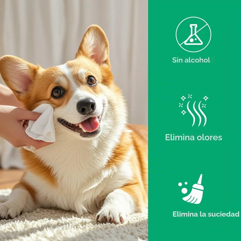 Toallitas húmedas para perros y gatos con aloe vera · 80 uds Nobleza
