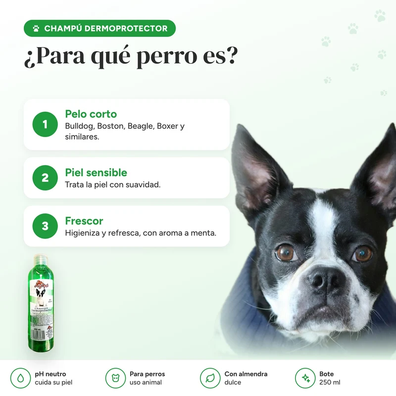 Champú para perros de piel sensible y pelo corto · Dermoprotector 250 ml