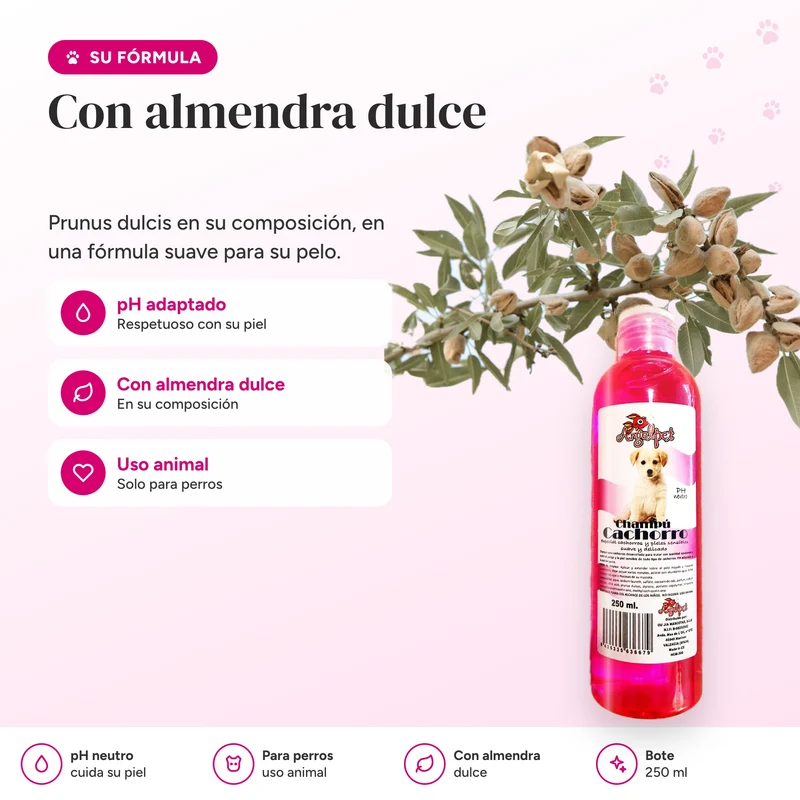 Champú para cachorros de perro y piel sensible 250 ml