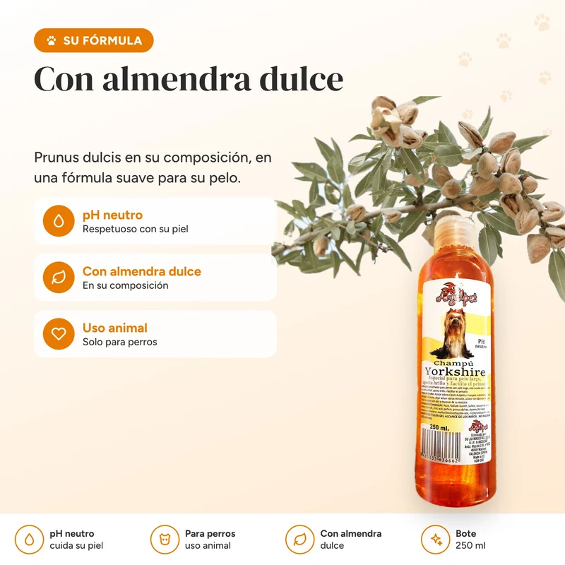 Champú para Yorkshire terrier y perros de pelo largo 250 ml