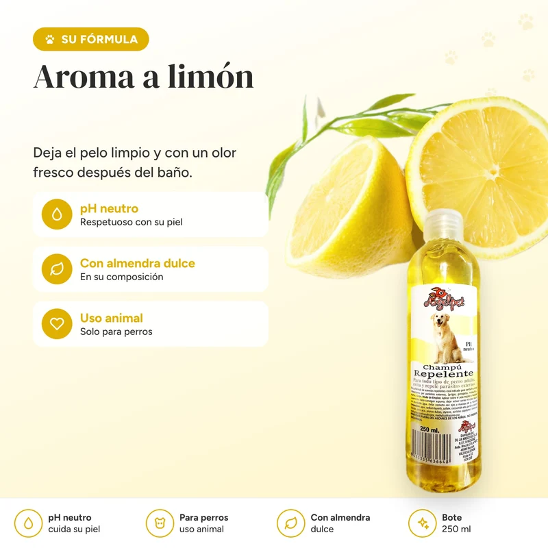 Champú antiparasitario repelente para perros 250 ml