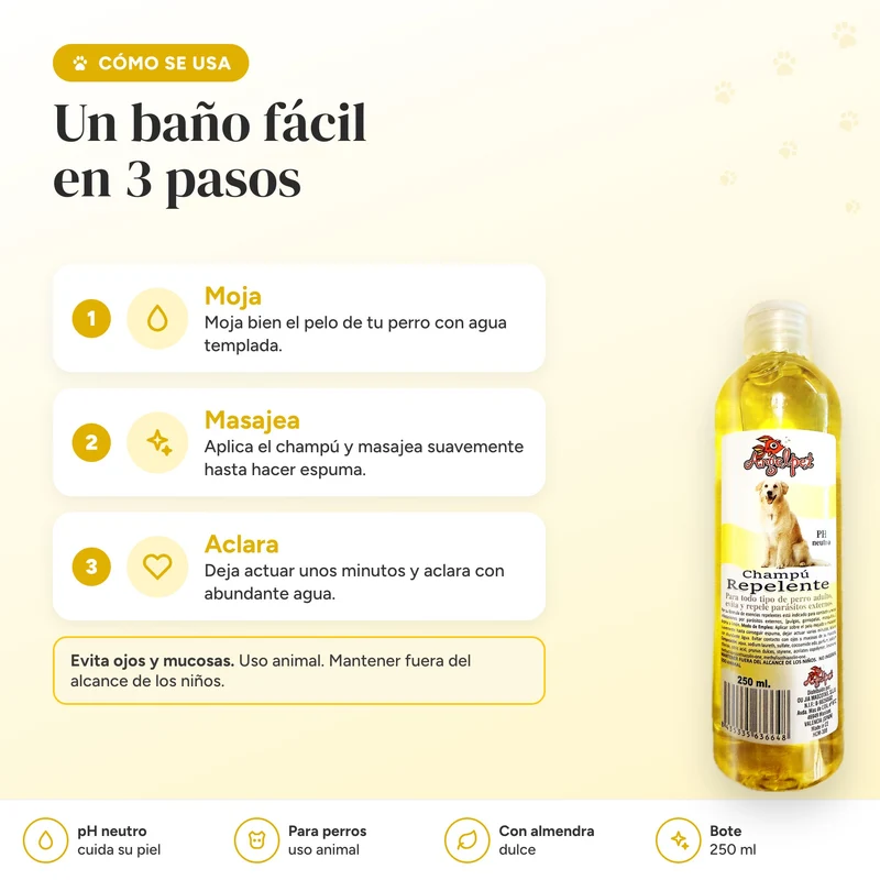 Pack champús para perros a elegir · 2 o 3 botes de 250 ml