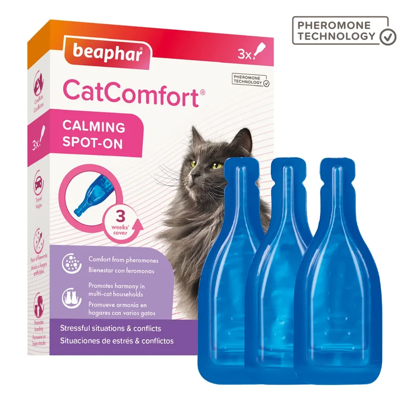 Beaphar Catcomfort 3 Pipetas Antiestrés con Feromonas para Gatos