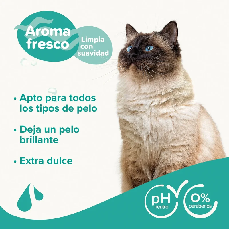 Beaphar Champú Extra Suave para Gatos con Aceite de Macadamia y Aloe Vera - 250 ml
