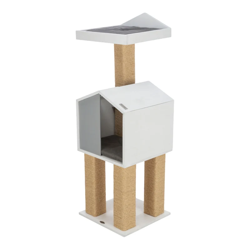 Gloria Pets Rascador Johan de Madera y Sisal para Gatos — Premium con Cama