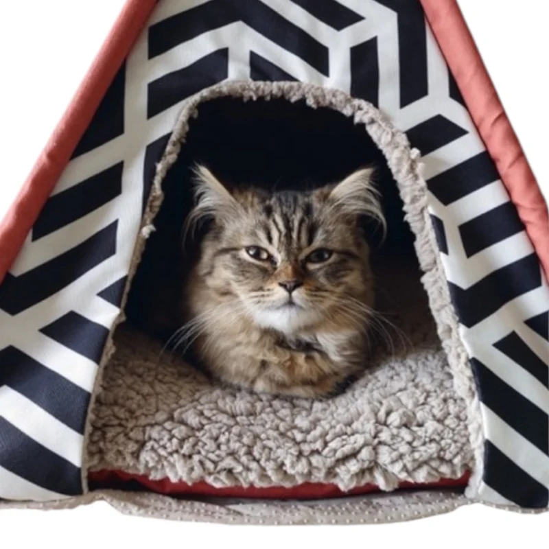Beeztees Tippy Vigo Tipi para Gatos — Casa Tienda de Campaña Decorativa