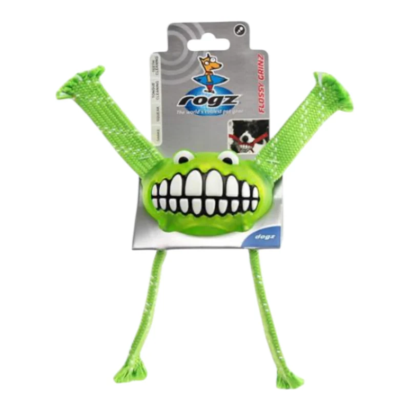 Rogz Flossy Grinz — Juguete Dental de Fetch y Tira y Afloja para Perros