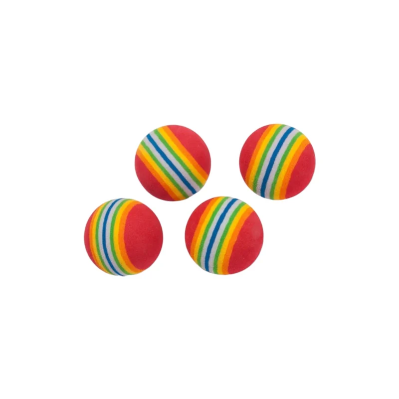 Karlie Pelotas de Espuma Arcoíris para Gatos — Pack de 4 Bolas