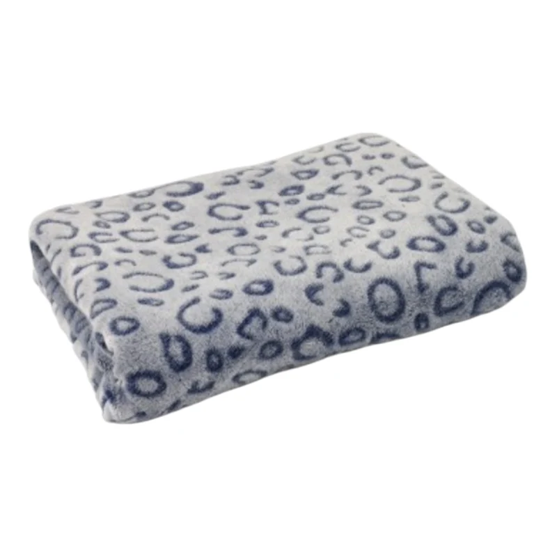 Manta Animal Print Azul para Mascotas — Suave y Cálida