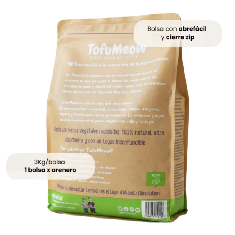 TofuMeow Carrot Cake Arena de Tofu para Gatos — Aglomerante Natural