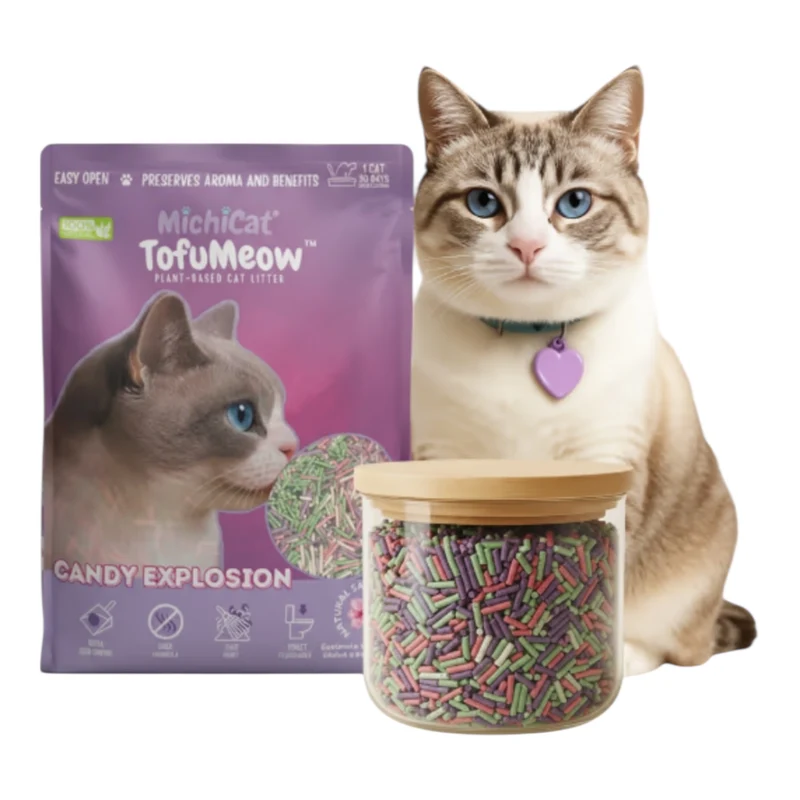 TofuMeow Candy Explosión Arena de Tofu para Gatos — Aglomerante Perfumada