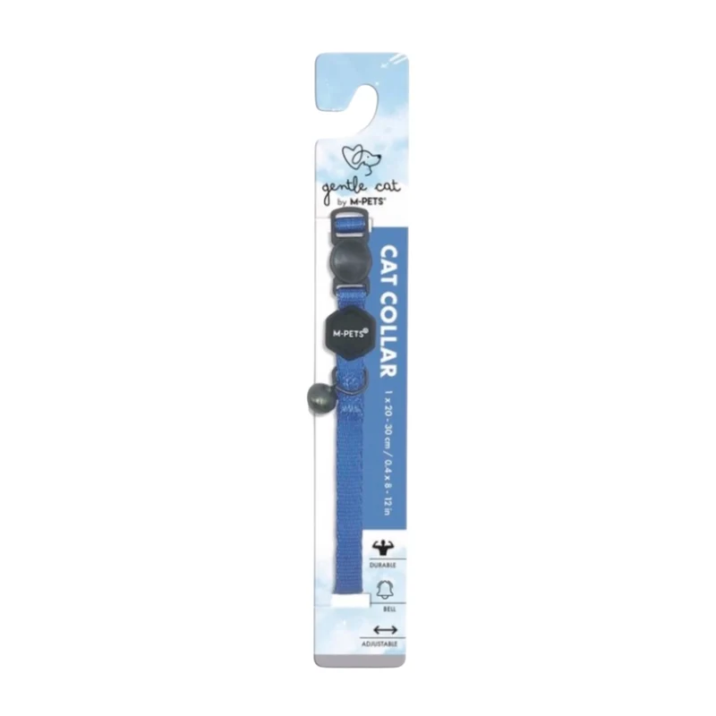M-Pets Gentle Cat Collar para Gatos — Ajustable Azul